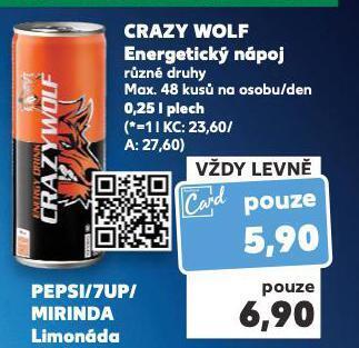 Kaufland Crazy wolf energetický nápoj nabídka