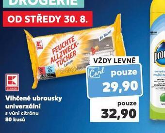 Kaufland Vlhčené ubrousky univerzální nabídka