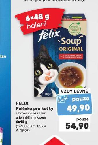 Kaufland Felix polévky pro kočky nabídka