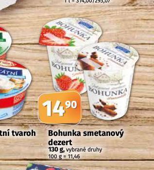 Coop Bohunka smetanový dezert nabídka