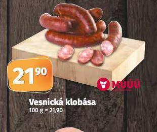 Coop Vesnická klobása nabídka