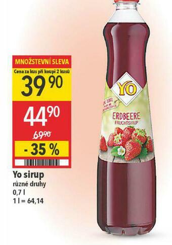Globus Yo sirup nabídka