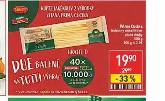 Globus Prima cucina těstoviny semolinové nabídka
