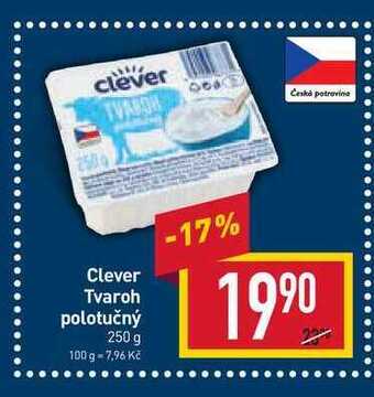 Billa Clever tvaroh polotučný 250 g nabídka