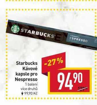 Billa Starbucks kávové kapsle pro nespresso 1 balení nabídka