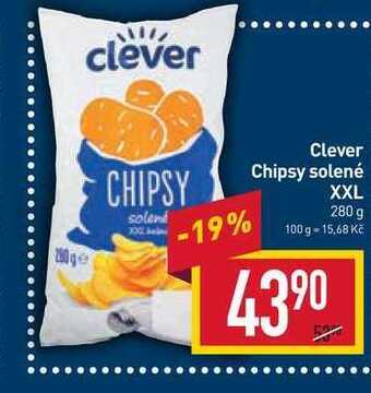 Billa Clever chipsy solené xxl 280 g nabídka