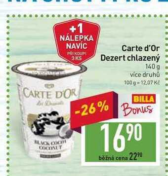 Billa Carte d'or dezert chlazený 140 g nabídka