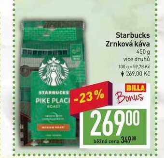 Billa Starbucks zrnková káva 450 g nabídka