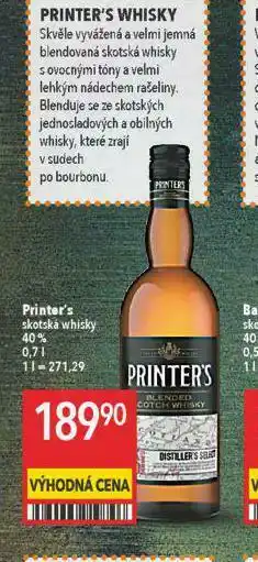 Globus Printer´s skotská whisky nabídka