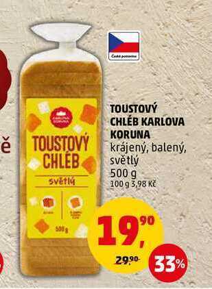 Penny Market Toustový chléb karlova koruna, 500 g nabídka