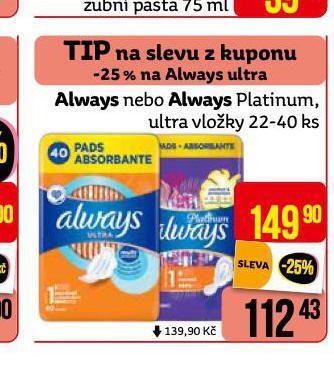 Teta Always dámské vložky nabídka
