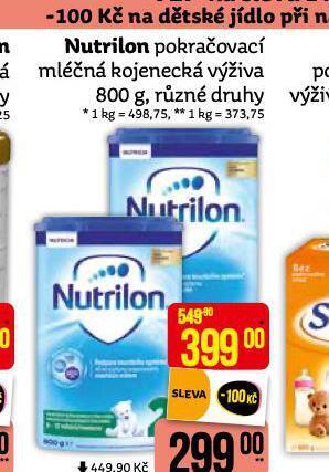 Teta Nutrilon pokračovací mléčná výživa nabídka