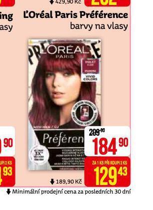 Teta Loreal paris préférence barvy na vlasy nabídka