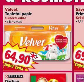 Norma Velvet toaletní papír nabídka