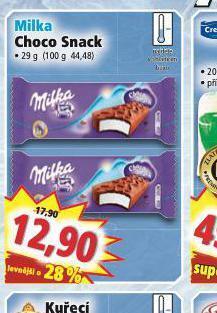 Norma Milka choco snack nabídka