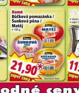 Norma Hamé bůčková pomazánka nabídka