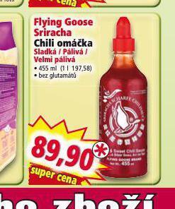Norma Flying goose sriracha chili omáčka nabídka