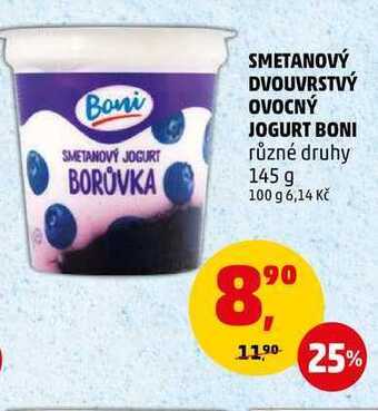 Penny Market Smetanový dvouvrstvý ovocný jogurt boni, 145 g nabídka