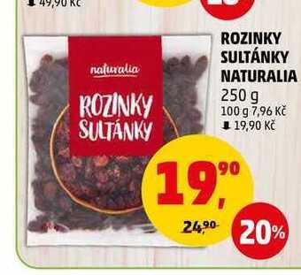 Penny Market Rozinky sultánky naturalia, 250 g nabídka