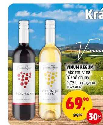 Penny Market Vinum regum jakostní vína, 0,75 l nabídka