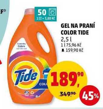 Penny Market Gel na praní color tide, 2,5 l nabídka