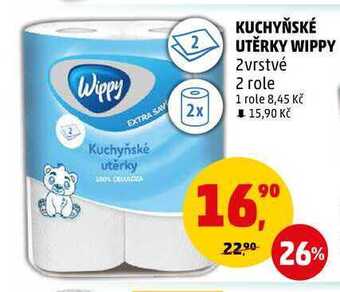 Penny Market Kuchyňské utěrky wippy, 2 role nabídka