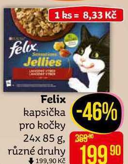Teta Felix kapsičky pro kočky 24x85g, vybrané druhy nabídka