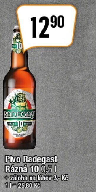 TEMPO Pivo Radegast Rázná 10 0,5 L nabídka