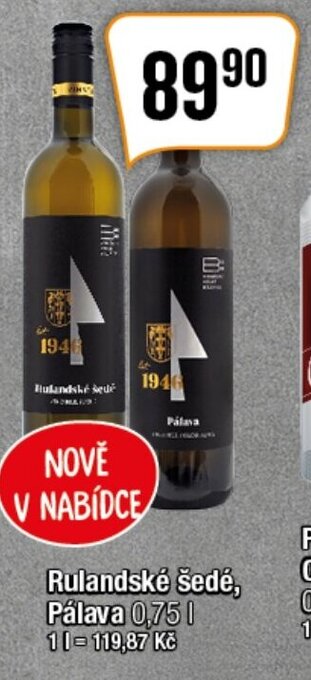 Rulandské šedé, Pálava 0,75L