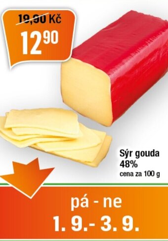 TEMPO Sýr gouda Sýr gouda 48% cena za 100 g nabídka