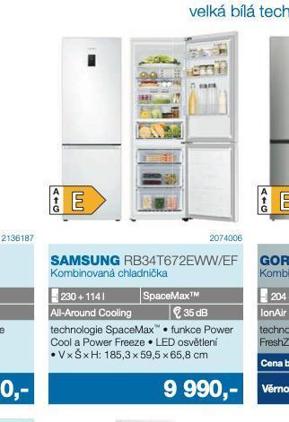 Electro World Kombinovaná chladnička samsung nabídka