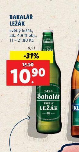 Lidl Pivo bakalář ležák nabídka