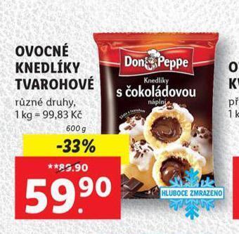 Lidl Ovocné knedlíky tvarohové nabídka