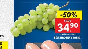 Lidl Bílé hrozny stolní nabídka