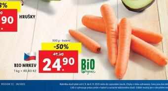 Lidl Bio mrkev nabídka