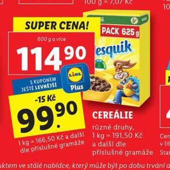 Lidl Cereálie nabídka