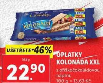 Lidl Oplatky kolonáda xxl, 168 g nabídka