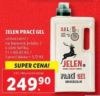 Lidl Jelen prací gel, 3,6 l/80 pd nabídka
