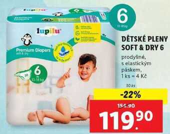 Lidl Dětské pleny soft & dry 6, 30 ks nabídka