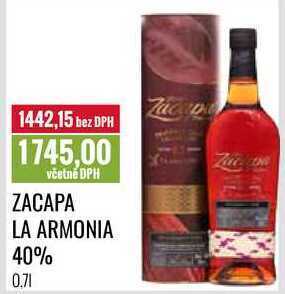 Ratio Zacapa la armonia 40% 0,7l nabídka