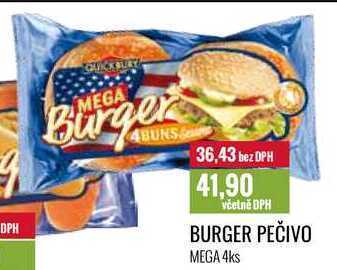 Ratio Burger pečivo mega 4ks nabídka