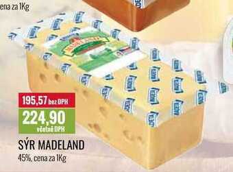 Ratio Sýr madeland 45%, cena za 1kg nabídka