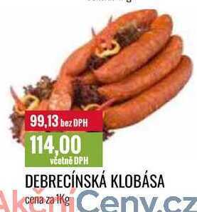 Ratio Debrecínská klobása cena za 1kg nabídka