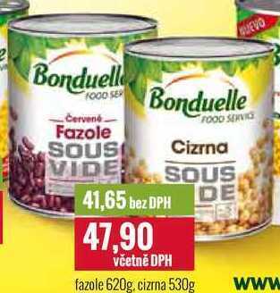 Ratio Bonduelle fazole 620g, cizrna 530g nabídka