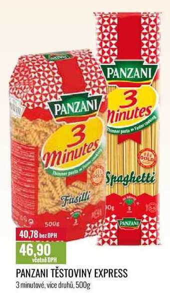 Ratio Panzani těstoviny express 500g nabídka
