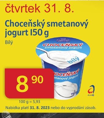 Kubík potraviny Choceňský smetanový jogurt 150 g nabídka