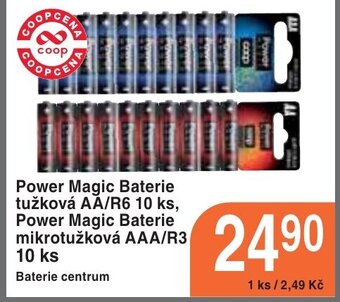 Coop hb Power Magic Baterie tužková AA/R6 10 ks, Power Magic Baterie mikrotužková AAA/R3 10 ks Baterie centrum nabídka