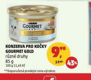 Penny Market Gourmet gold konzerva pro kočky nabídka