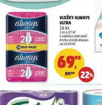 Penny Market Always ultra vložky nabídka
