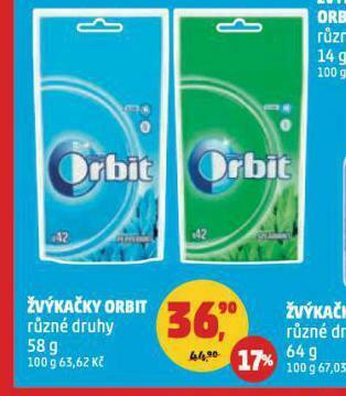 Penny Market Orbit žvýkačky nabídka